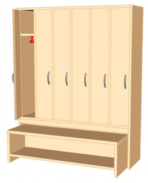 Garderoben Set mit Bank und Fächerschrank