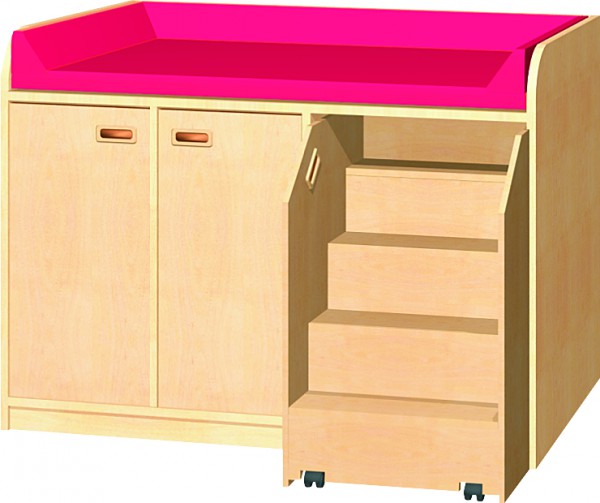 Wickelkommode WKO-23TL BxHxT 125 x 85/105 x 70 cm