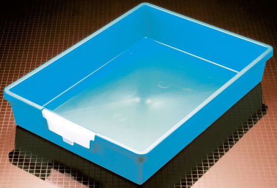 Kunststoffschub flach BLAU BxHxT 31,2 x 7,7 x 42,5 cm