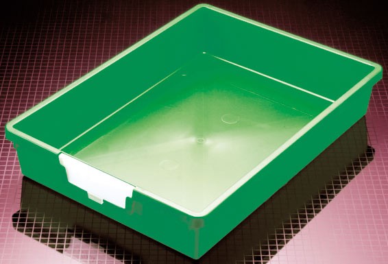 Kunststoffschub flach GRÜN BxHxT 31,2 x 7,7 x 42,5 cm