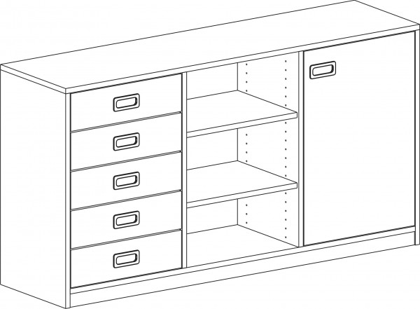 Raumteilerschrank BxHxT 152 x 80 x 40 cm
