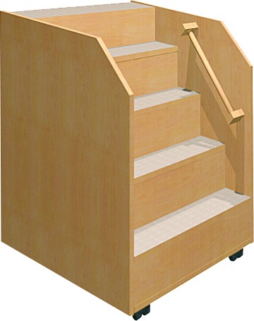 Fahrbare Treppe ohne Umbauschrank Breite 60 cm