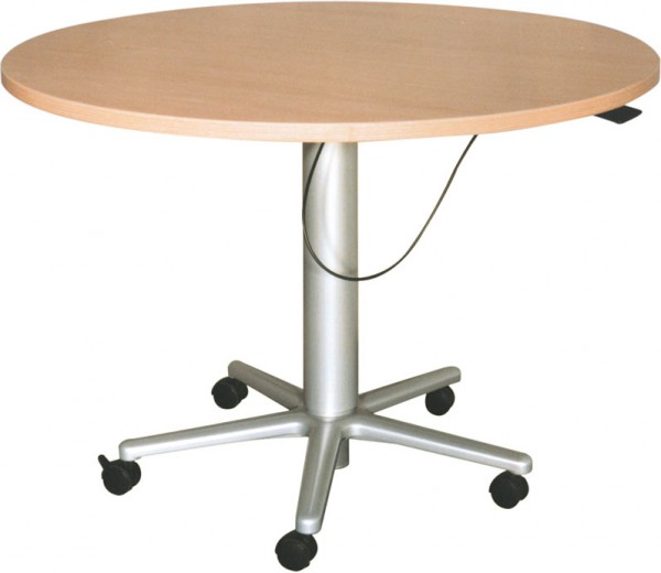 Rundtisch mit Säulenfuss Fahrbar d= 80 cm