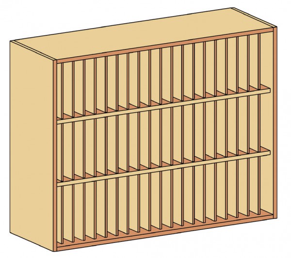 Aufsatzschrank mit 60 Brieffächer BxHxT 120 x 92 x 40 cm