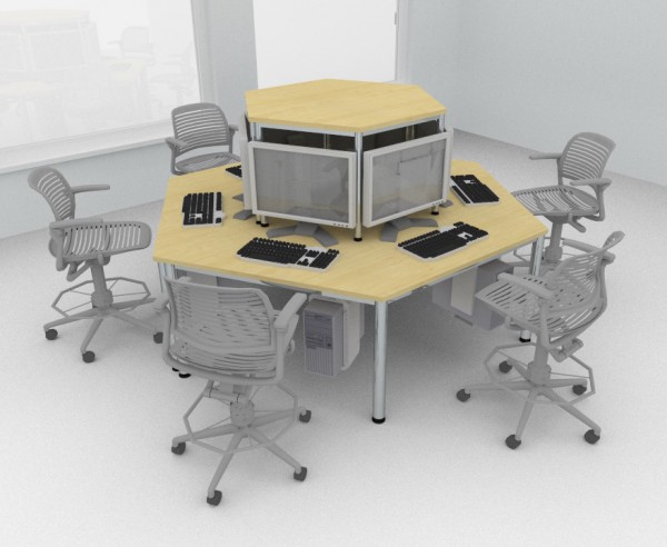 6 Arbeitsplatz PC Insel Computerinsel