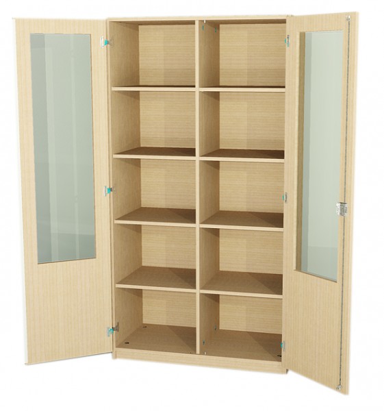 Schrank mit 2/3 Glasausschnitt mit Mittelwand BxHxT 90 x 190 x 4